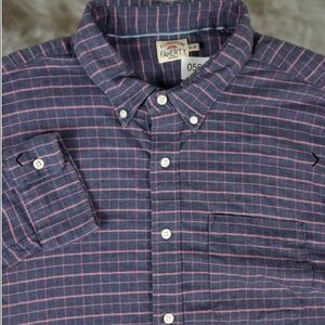 Faherty Blue and Red/Pink Plaid Casual Button Down Shirt
